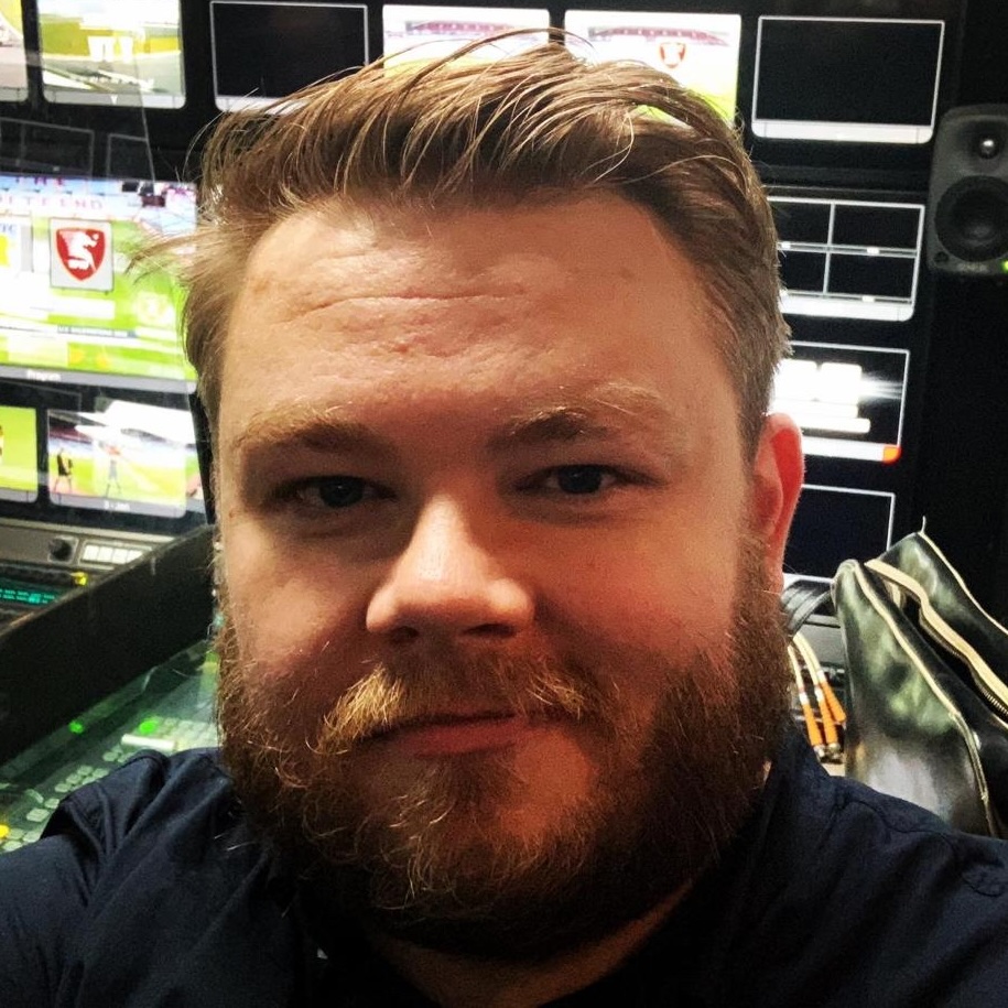 Stuart Hodge in a TV production gallery